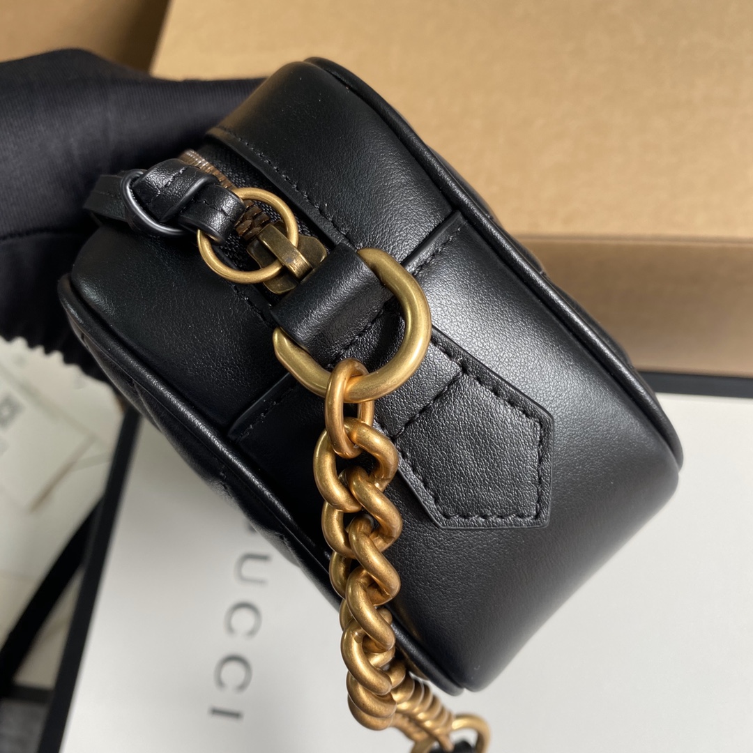 Gucci GG Marmont Matelasse Mini Shoulder Bag 448065 Black